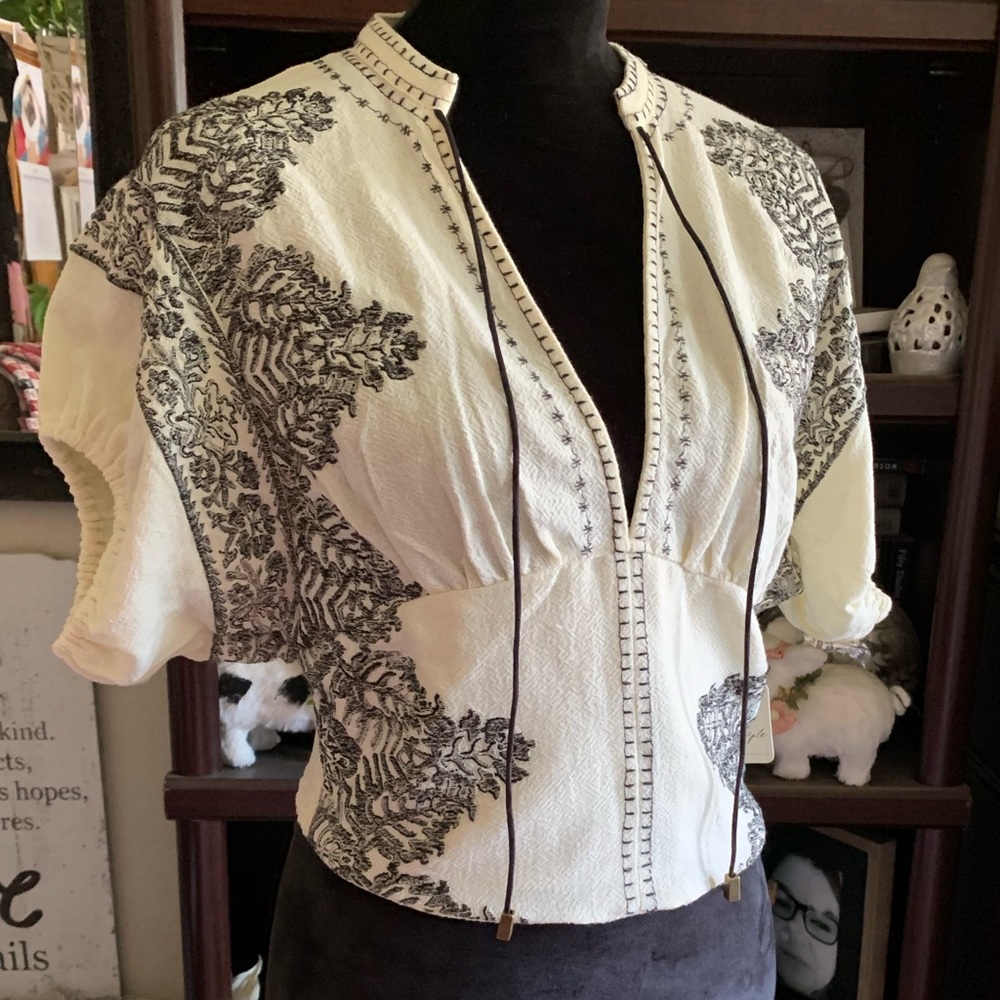 Free People Temecula Embroidered Blouse
